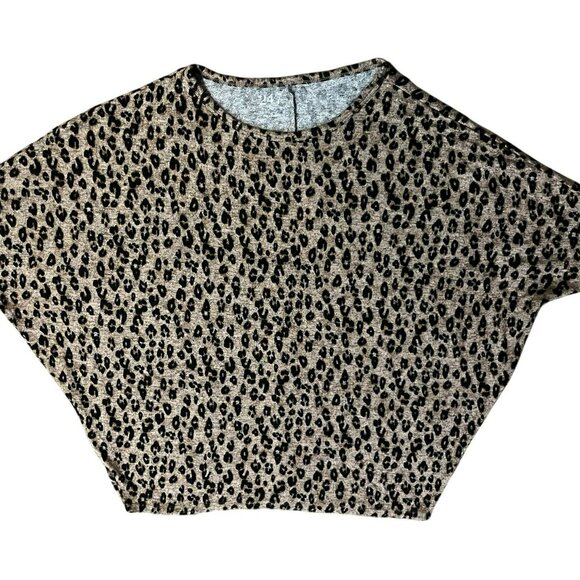 Maurices 24/7 Womens XL Animal Print Batwing Blouse Brown Black Used - Picture 3 of 16